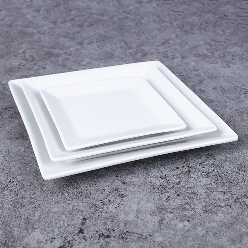 Creative Simple White Nordic Style Square Plate Ceramics