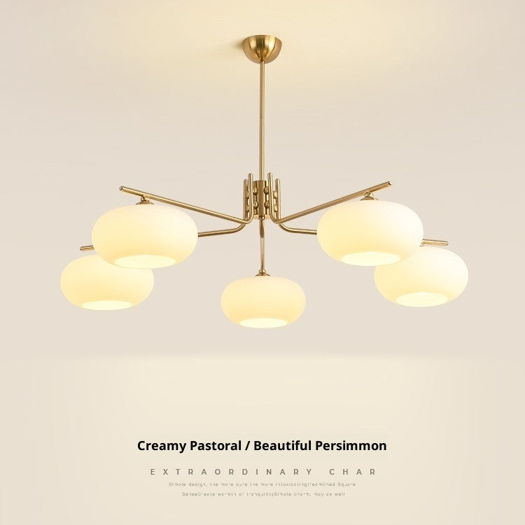 Simple Modern Bedroom Light Cream Style Persimmon Chandelier