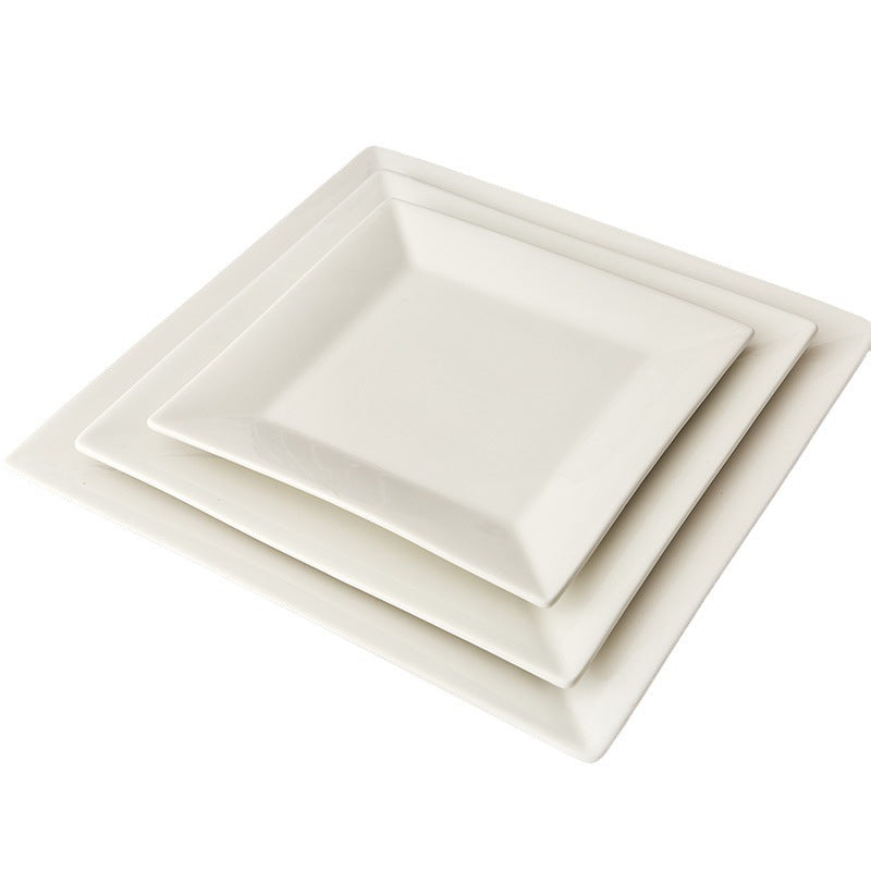 Creative Simple White Nordic Style Square Plate Ceramics