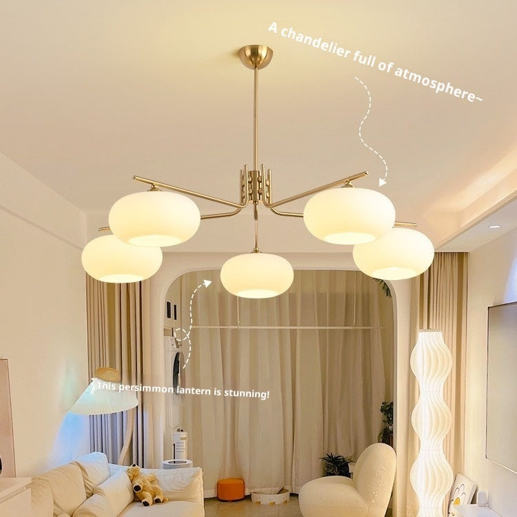 Simple Modern Bedroom Light Cream Style Persimmon Chandelier